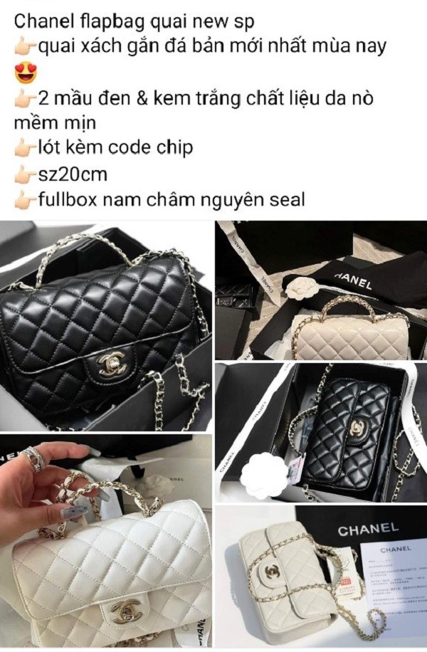 Ảnh 1: Một trang Facebook rao bán những túi xách hiệu Chanel, LV, Gucci…