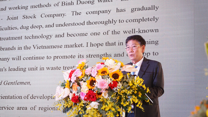 Ông Mai Hùng Dũng, Phó Chủ tịch Thường trực UBND tỉnh Bình Dương phát biểu tại lễ khánh thành