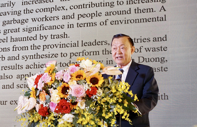 Ông Nguyễn Văn Thiền, Chủ tịch Hội đồng Quản trị Biwase phát biểu tại lễ khánh thành