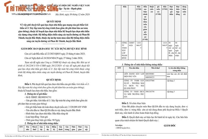 Trích Quyết định số KQ2400541711_2412301425. Nguồn: MSC.