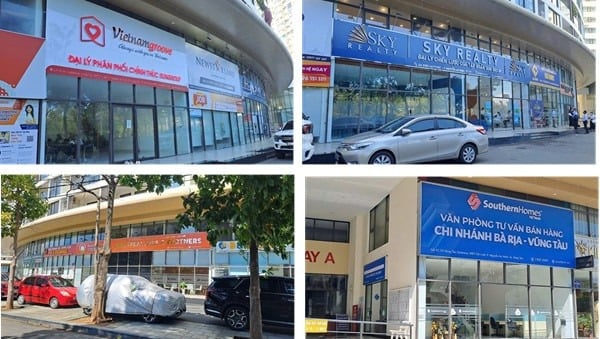Một số văn phòng giao dịch bất động sản ở xung quanh khu vực dự án Khu đô thị đường 3/2 TP Vũng Tàu. Ảnh: Thiên Bảo – Lê Vũ