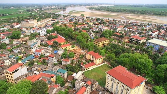 Một góc huyện Đoan Hùng (Phú thọ) nhìn từ trên cao.