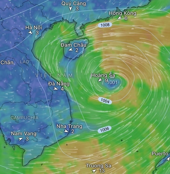 Mô hình dự báo tâm áp thấp nhiệt đới theo nền tảng Windy, cập nhật 7 giờ 40 ngày 29-8