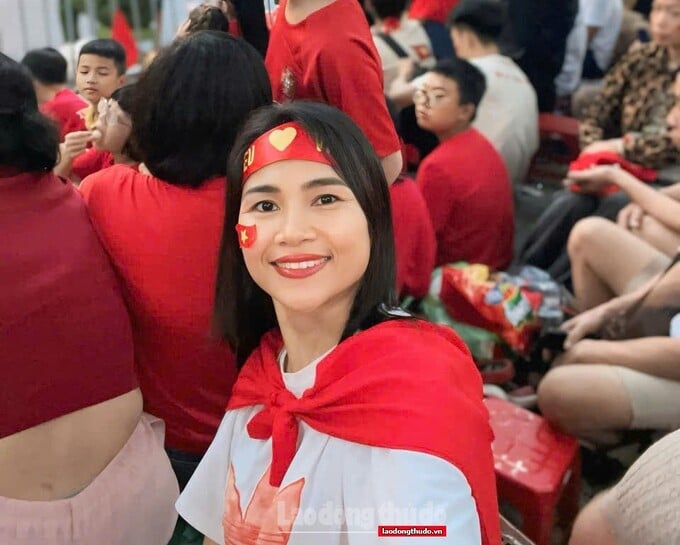 Chị Nguyễn Hồng Thắm (xã Bình Minh, Hà Nội) ấn tượng với công tác tổ chức trong dịp Đại lễ A80.