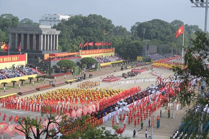 Chương trình nghệ thuật chào mừng “Lễ Kỷ niệm, diễu binh, diễu hành 80 năm Cách mạng tháng Tám thành công (19/8/1945 - 19/8/2025) và Quốc khánh nước Cộng hòa xã hội chủ nghĩa Việt Nam (02/9/1945 - 02/9/2025)” - Ảnh: VGP