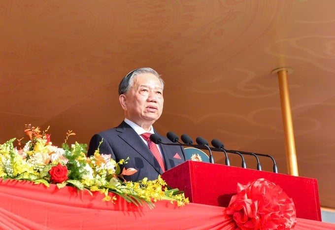 Tổng Bí thư Tô Lâm: không có lực cản nào, không có lý do gì có thể ngăn bước chúng ta vươn tới hòa bình, thịnh vượng, dân tộc ta trường tồn và phát triển - Ảnh: VGP/Nhật Bắc