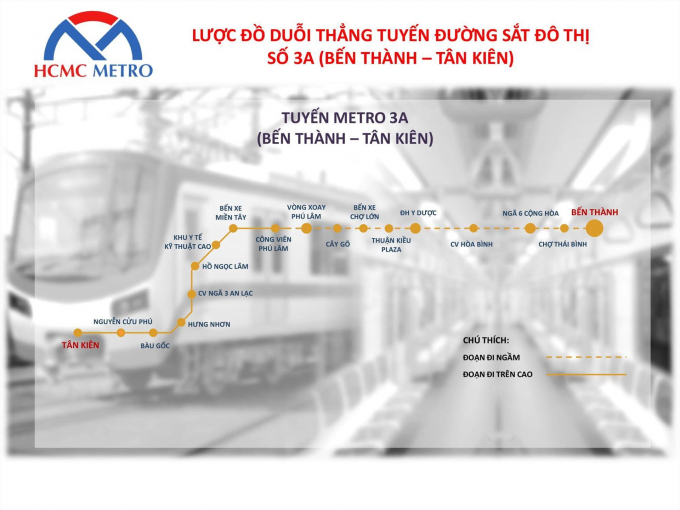 Toàn tuyến metro số 3A dự kiến có 18 nhà ga. Ảnh: Ban quản lý đường sắt đô thị