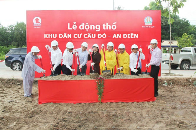 Dù chưa chưa được UBND tỉnh Bình Dương chấp thuận chủ trương đầu, Công ty Thuận Lợi vẫn tổ chức động thổ huy động vốn tại dự án KDC Cầu Đò