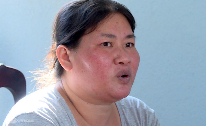 Nguyễn Thị Kim Chi tại cơ quan công an Xuyên Mộc. Ảnh: Quang Bình.