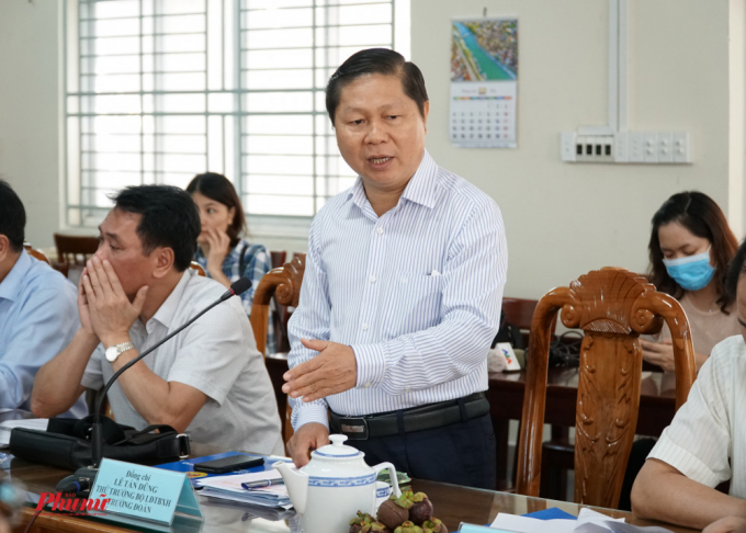 Ông Lê Tấn Dũng - Thứ trưởng Bộ LĐ-TB&XH - phát biểu tại buổi làm việc