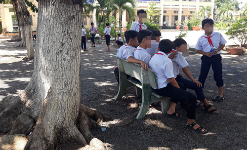 Học sinh trường THCS Phước Minh ẢNH: GIANG PHƯƠNG
