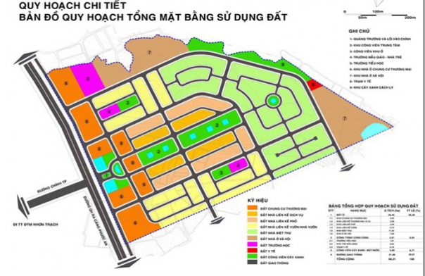 Quy hoạch chi tiết bản đồ quy hoạch tổng mặt bằng sử dụng đất dự án khu biệt thự nhà vườn tại xã Phước An.