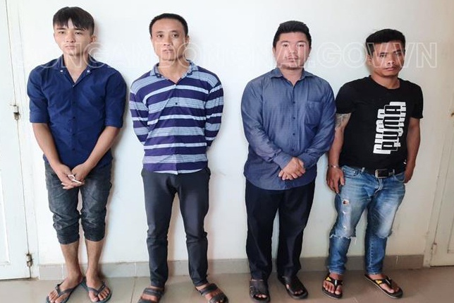 Băng nhóm bị công an bắt giữ. Ảnh: Công an Đồng Nai.