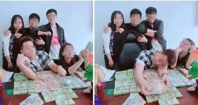 “Team khởi nghiệp 360” thường xuyên chụp ảnh cùng tiền đưa lên nhóm chung để chứng minh sự giàu có, lấy niềm tin các sinh viên mới