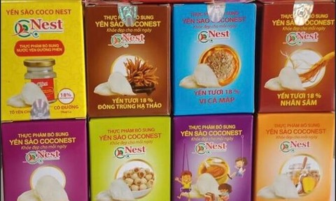 Nhãn hiệu yến Coconest không đảm bảo chất lượng