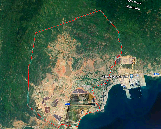 Địa giới hành chính xã Vĩnh Hảo (ảnh Google Map)