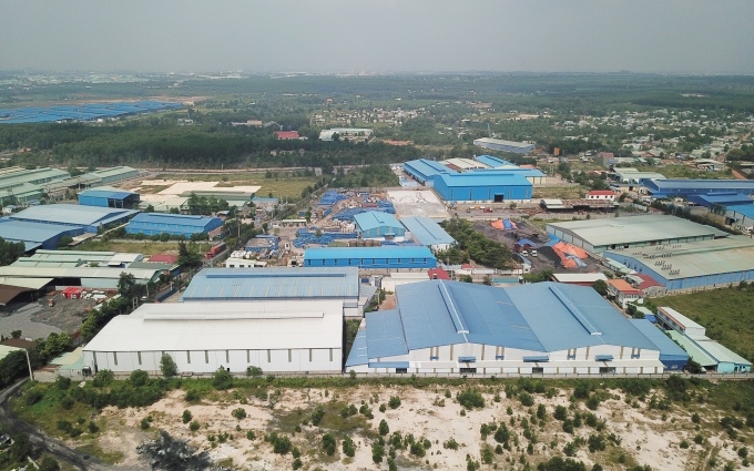 Nhiều nhà xưởng xây dựng trái phép tại khu vực quy hoạch cụm công nghiệp Phước Tân.