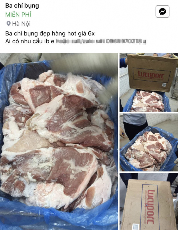 Thịt lợn nhập khẩu được rao bán rầm rộ trên 