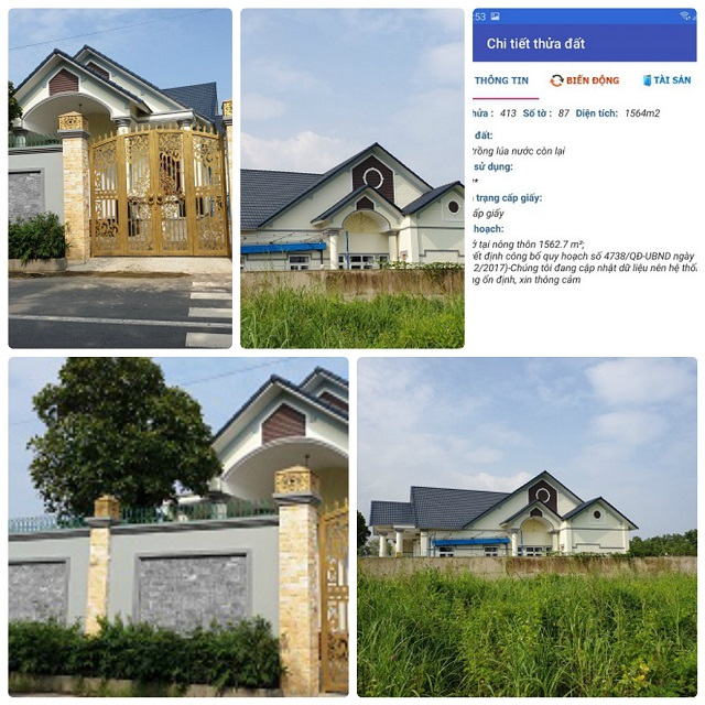 Thửa 413 tờ số 13 có diện tích 1.564 m2 đất trồng lúa nước còn lại nhưng lại mọc lên một ngôi biệt thự tráng lệ (Ảnh: HD)