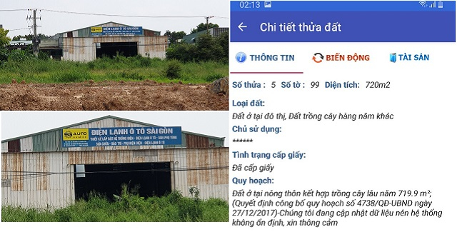 Nhà xưởng được xây dựng trên đấy trồng cây hằng năm, đất ở đô thị (Ảnh: HD)