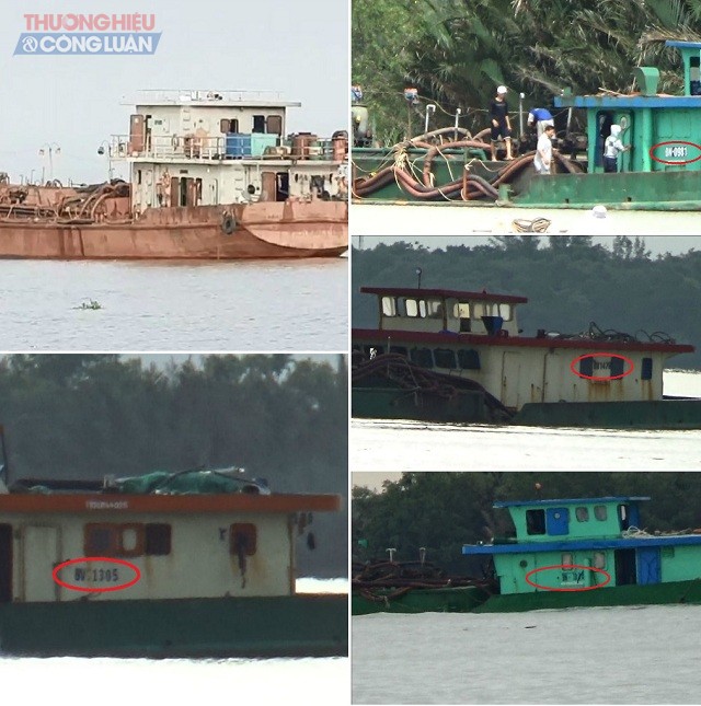 Các sà lan “khủng” này sau khi hút “trộm” các biển xong lại lặc lè di chuyển về các “đại công trình” các Dự án xây dựng tại xã Long Hậu