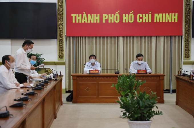 Họp Ban chỉ đạo phòng chống Covid-19 TP HCM.