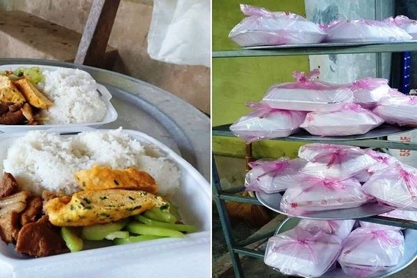 Em Nguyễn Bình Nguyên dành toàn bộ số tiền tiết kiệm 800.000 đồng để mua thực phẩm, nấu 23 suất ăn tặng khu cách ly.