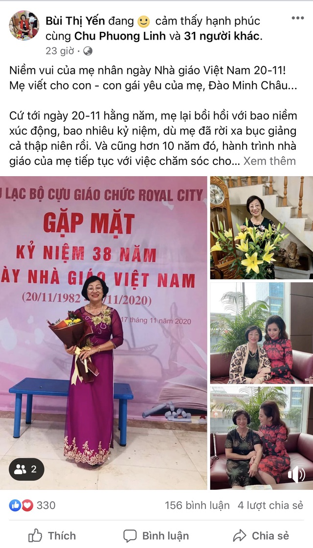 Cô giáo Bùi Thị Yến chia sẻ về món quà bất ngờ con gái tặng mình.