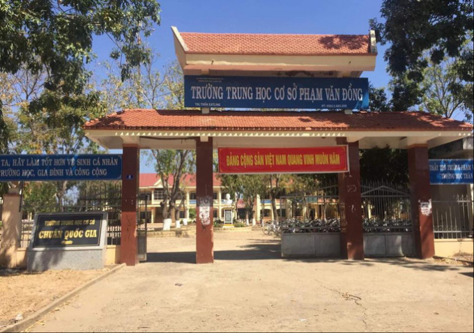 Trường THCS Phạm Văn Đồng nơi nhóm học sinh 4 lần đột nhập vào trường trộm cắp tài sản