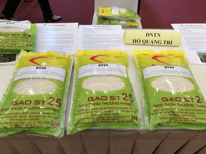 Gạo thơm ST25 đạt giải nhất cuộc thi gạo ngon Việt Nam. Ảnh: QUANG HUY