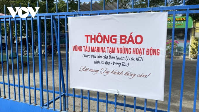 Vũng Tàu Marina buộc phải đóng cửa theo yêu cầu của Ban quản lý các KCN tỉnh BRVT.
