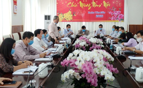 Ninh Thuận họp triển khai các công tác phòng chống dịch Covid-19. Ảnh: Cổng thông tin Ninh Thuận.