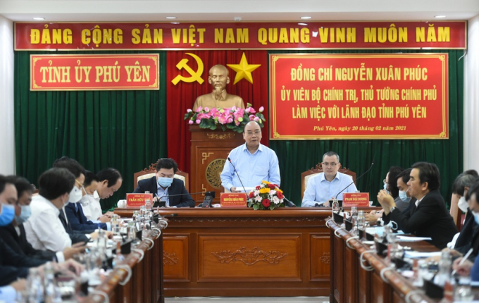 Theo Thủ tướng, điều quan trọng nhất với Phú Yên là tinh thần đoàn kết, thống nhất và quyết tâm chính trị của Đảng bộ, chính quyền và nhân dân trong phát triển. Ảnh: VGP.