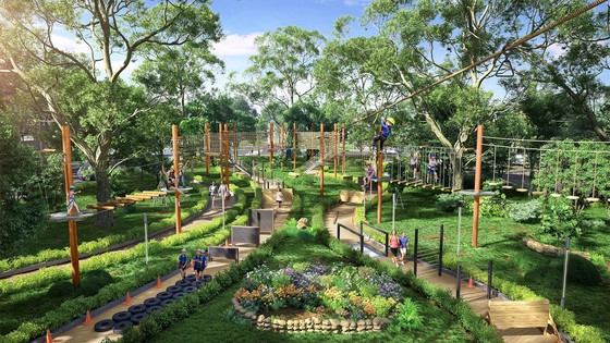 Tổ hợp trò chơi Adventure Forest nằm trong khuôn viên công viên trung tâm Gem Sky Park được đầu tư bài bản theo tiêu chuẩn quốc tế đang trong quá trình hoàn thiện để kịp khánh thành trong Quý 1 -2021
