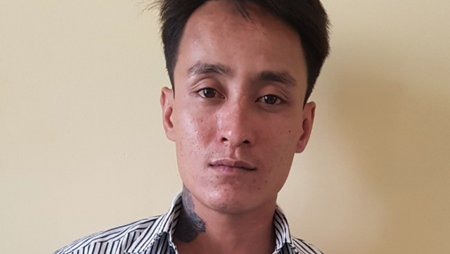 Đối tượng Nguyễn Thái Bình khi bị bắt giữ.