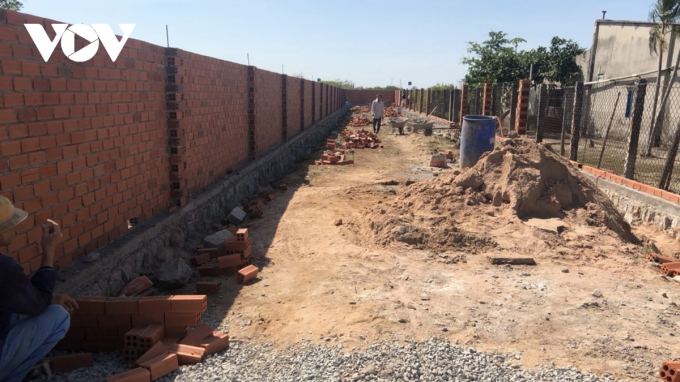 Công trình tường rào được xây dựng trong dịp 30/4 tại phường 12 TP Vũng Tàu.