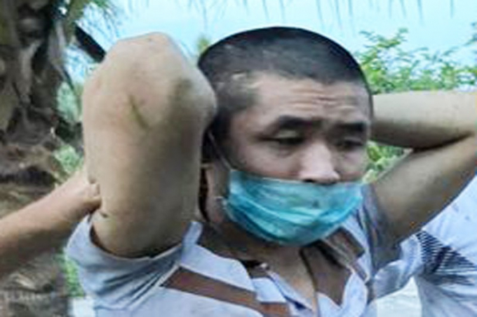 Can phạm Phạm Minh Chí bị bắt khi bỏ trốn khỏi trại tạm giam. Ảnh: CTV