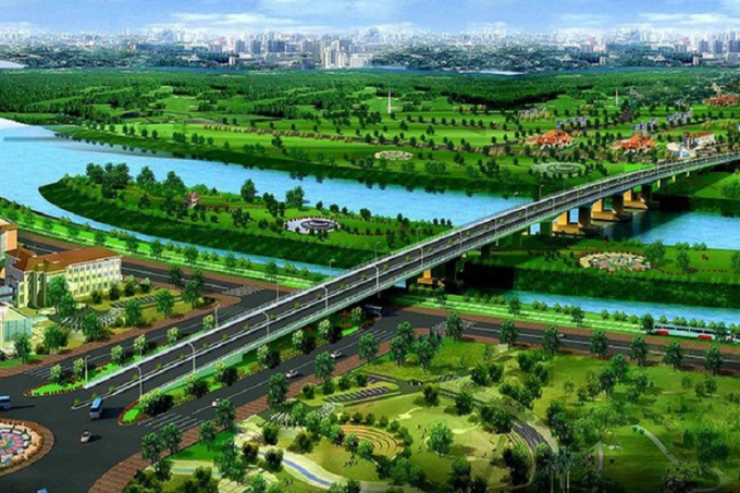 Phối cảnh cầu Thống Nhất nằm trong dự án đường trục Trung tâm TP Biên Hòa. Ảnh: AX.