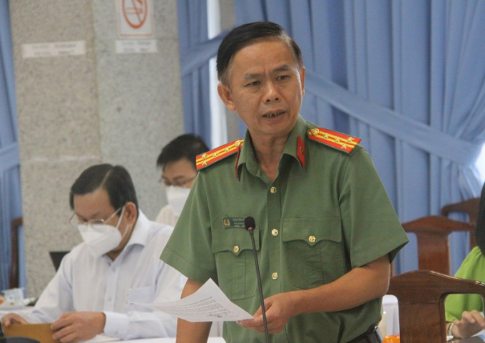 Ông Trần Tiến Đạt - Phó Giám đốc Công an tỉnh Đồng Nai thông tin về vụ việc. Ảnh: VH.