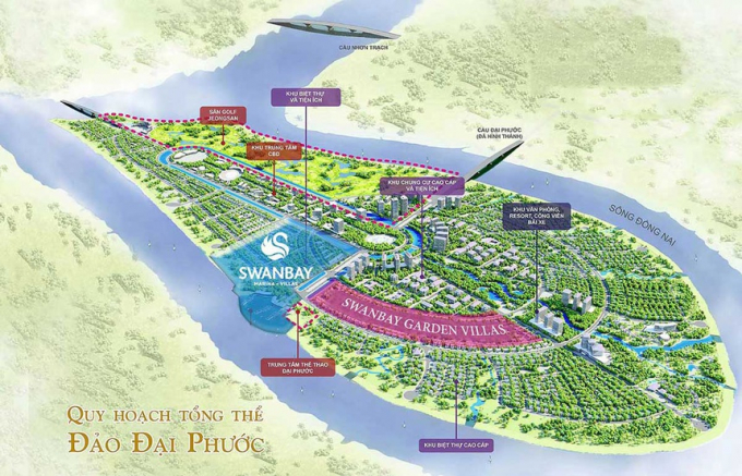 Phối cảnh tổng thể đảo Đại Phước. Ảnh: danhkhoireal.