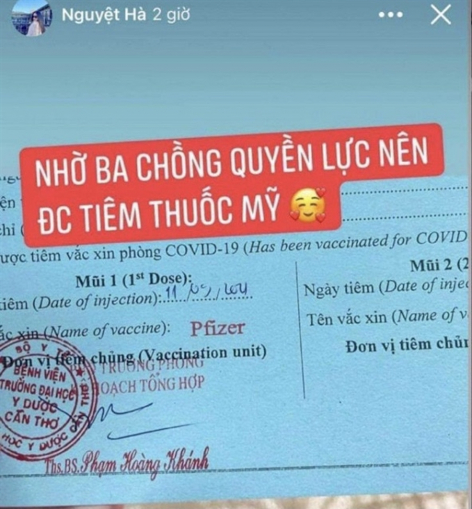 Nội dung do H. đăng lên Facebook cá nhân.