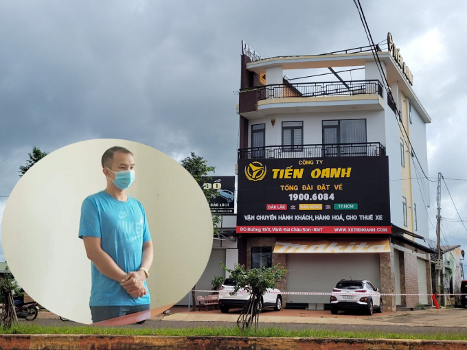 Bị can Hải quản lý nhà xe Tiến Oanh tại cơ quan công an
