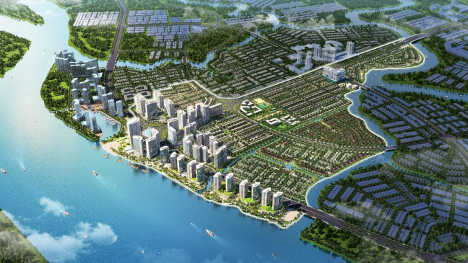 Quy hoạch tại Izumi City được hưởng lợi từ sông Đồng Nai, góp phần mang đến môi trường sống sinh thái. Ảnh phối cảnh.