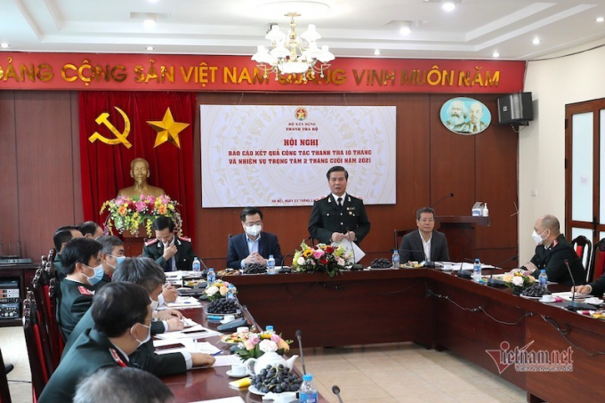 Chánh Thanh tra Bộ Xây dựng Nguyễn Ngọc Tuấn báo cáo kết quả công tác thanh tra 10 tháng và nhiệm vụ trọng tâm 2 tháng cuối năm 2021
