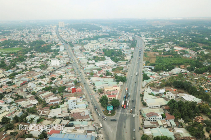Một góc đô thị Long Thành nhìn từ trên cao. Ảnh: PHẠM TÙNG