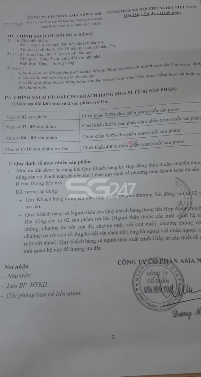 Dù vẫn đang xin điều chỉnh và chưa có giấy phép xây dựng nhưng đơn vị phát triển dự án đã tích cực rao bán từ năm 2019