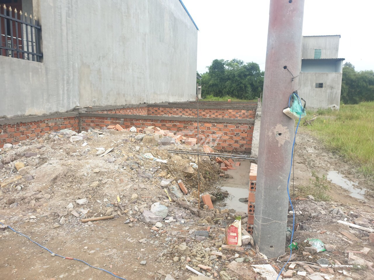 Đang trong quá trình xây dựng phần móng của một căn nhà mới