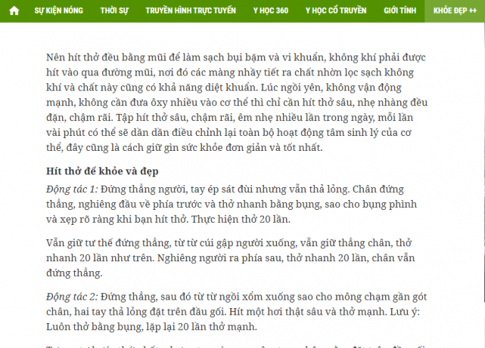 Về vấn đề hít - thở đúng cách để giảm mỡ bụng