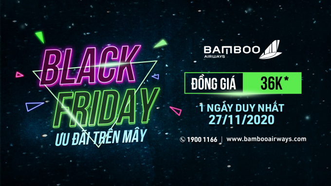 Black Friday, Bamboo Airways tung hàng ngàn vé đồng giá 36.000 đồng.