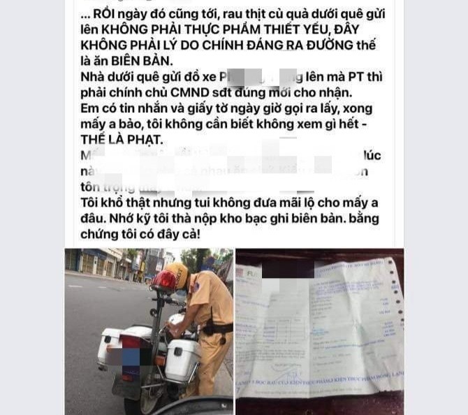 Anh P đăng lên mạng cho rằng mình bị xử phạt